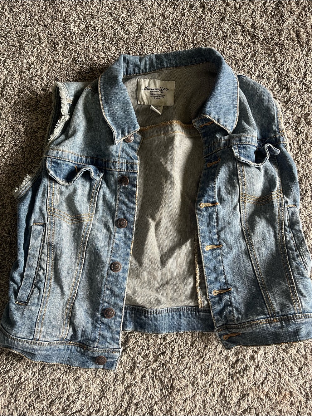 American Rag Light Blue Denim Vest Jacket